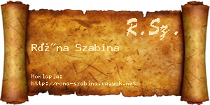 Róna Szabina névjegykártya